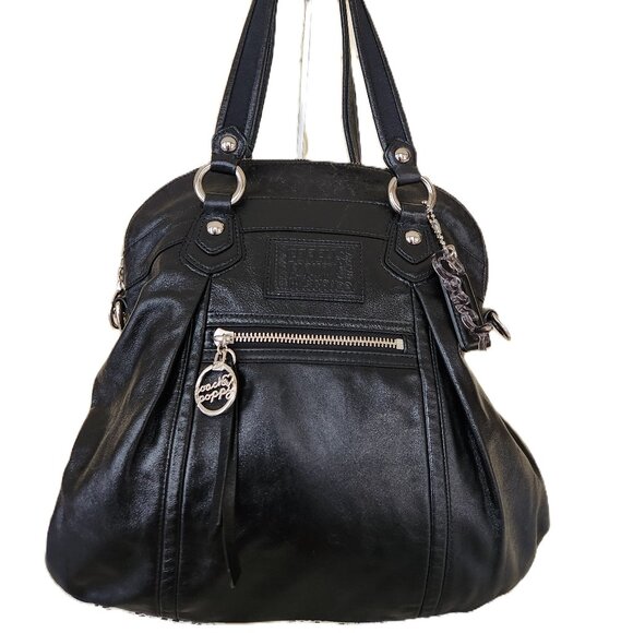 Euc Rare Coach Poppy Black Shoulder Bag Purse - Picture 1 of 16